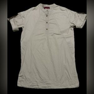 Melissa Masse Made to Measure Stone Cotton Tunic Dress Large Made USA